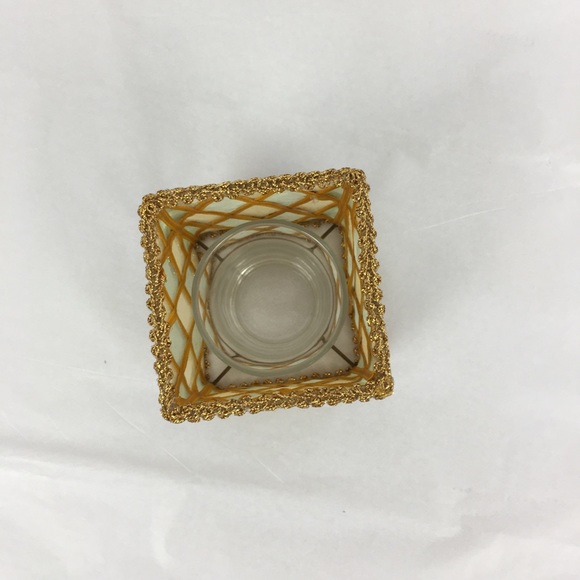 Fabric & Metal Framed Candle Holder - Picture 2 of 5